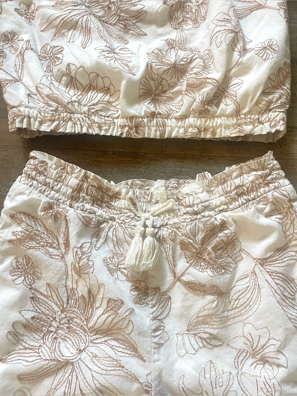 Cupcake & Cashmere 2 Piece Girls Crop Top & Pants Cotton Lined Embroidery Sz 10 - Picture 4 of 9